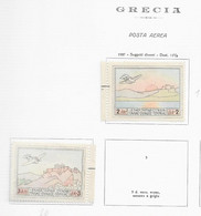 95603) GRECIA - POSTA AEREA 1927 N. 1-2 MLH** - Neufs