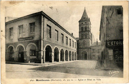 CPA AK MONTFAUCON - Église Et Hotel De Ville (517437) - Montfaucon En Velay