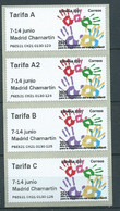 ESPAGNE SPANIEN SPAIN ESPAÑA 2021 ETIQUETA ATM: CHILD LABOR ELIMINATION TRABAJO INFANTIL MADRID CHAMARTIN SET 4V MNH - Service