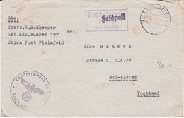 Bayern Ra3 Posthilfsstelle Stirn über Pleinfeld Bf Feldpost 2 Wk 1941 - Feldpost 2. Weltkrieg