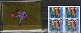 Suisse 1990 Carnet C1360 - Pro Juventute  - Complet, Neuf**, Avec 1 Bloc De 4 Obliréré - Bon état - - Booklets