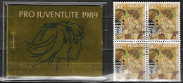 Suisse 1989 Carnet C1334 - Pro Juventute  - Complet, Neuf**, Avec 1 Bloc De 4 Obliréré - Bon état - - Carnets