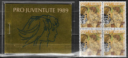 Suisse 1989 Carnet C1334 - Pro Juventute  - Complet, Neuf**, Avec 1 Bloc De 4 Obliréré - Bon état - - Markenheftchen