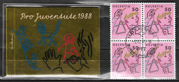 Suisse 1988 Carnet C1310 - Pro Juventute  - Complet, Neuf**, Avec 1 Bloc De 4 Obliréré - Bon état - - Carnets