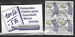 Suisse 1987 Carnet C1267a -  - Complet, Neuf**, Avec Un Bloc De 4 Oblitéré - Bon état - - Booklets
