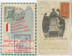 Brazil 1943 1953 Maximun Card National Philatelic Education Exhibition Stamp C-303 And C-188 Painter Pedro Américo - Tarjetas – Máxima