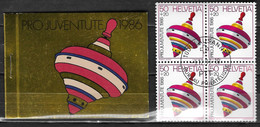 Suisse 1986 Carnet C1261 - Pro Juventute - Complet, Neuf**, Avec 1 Bloc De 4 Oblitéré - Bon état - - Booklets