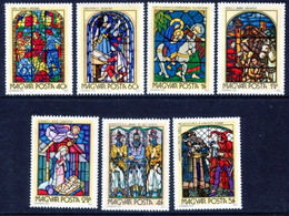 HUNGARY 1972 Stained Glass MNH / **.  Michel 2817-23 - Unused Stamps
