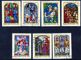 HUNGARY 1972 Stained Glass Used.  Michel 2817-23 - Used Stamps