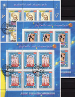 Set 2 US-spaceteam 1960-1975 Jemen 862+871+881 KB O 18€ Gallilei Raumfahrt Mercury 9 Apollo 9 M/s Blocs Bloque Bf NASA - Collections