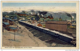 Zug, Bahn, Eisenbahn - TRAIN LOAD Of Copper Ore, BUTTE, MO,  - PU 1919 - Montana. - Butte