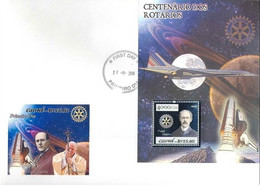 Guinea Bissau 2005, Rotary, Concorde, Satellite, BF SILVER FDC - Afrika