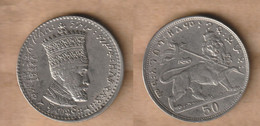 ETIOPIA  50 Matonas - 1923 (1931) Nickel • 7.11 G • ⌀ 26.7 Mm KM# 31, Schön# 27 - Aethiopien