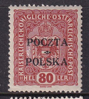 POLAND 1919 Krakow Fi 43 B1 Mint Hinged Signed Petriuk I-25 Thin Z - Unused Stamps