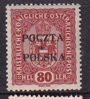 POLAND 1919 Krakow Fi 43 Mint Hinged Signed Petriuk I-33 - Unused Stamps