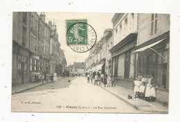 Cp , 37 , CLOYES ,la Rue Nationale , Commerces ,voyagée 1918 - Autres & Non Classés