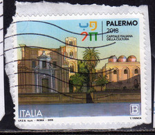 ITALIA REPUBBLICA ITALY REPUBLIC 2018 PALERMO CAPITALE ITALIANA DELLA CULTURA B USATO USED OBLITERE' - 2011-20: Afgestempeld