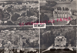 Delcampe - 86- GENCAY - RUINES DU CHATEAU FEODAL-CHATEAU DE LA ROCHE-VUE GENERALE-CHATEAU DE VERNEUIL - Gencay