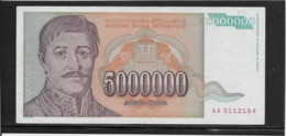 Yougoslavie - 5000000 Dinara - Pick N°132 - SPL - Joegoslavië