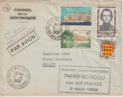 France 1958 Première Liaison Paris-Moscou - First Flight Covers