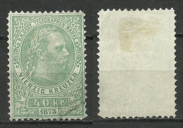 Österreich Austria 1873 Keiser Franz Joseph Telegraphenmarke 40 Kr. O - Telegraphenmarken