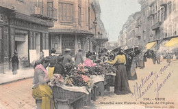 NICE - Marché Aux Fleurs - Façade De L'Opéra - Boucherie Normande - Précurseur Voyagé 1904 - Marchés, Fêtes