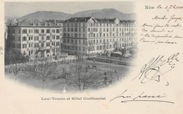 NICE - Law-Tennis Et Hôtel Continental - Précurseur Carte-Nuage écrite 1901 - Pubs, Hotels And Restaurants