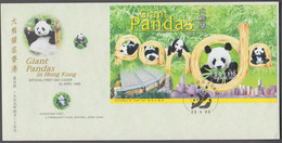 1999. HONG KONG. Giant Pandas. Block. FDC 25.4 99. (Michel Block 62) - JF421484 - Lettres & Documents