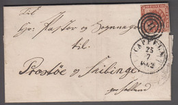 1862. 11 + CAPPELN 25 7 1862 To Præstöe Og Skibinge.  4 S KGL POST FRIM. Several Tran... () - JF421546 - Storia Postale