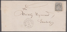 1871. DANMARK. Tjeneste. 2 Skilling (small Corner Fold) On Cover From VENDS HERRED An... (Michel D1A) - JF421561 - Service