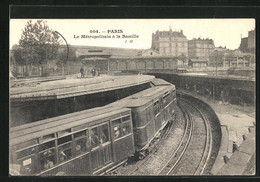 AK Paris, Le Métropolitain à La Bastille, U-Bahn - Métro