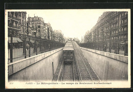 AK Paris, Le Métropolitain, La Rampe Du Boulevard Rochechouart, U-Bahn Vorm Tunnel - Métro