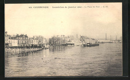 AK Courbevoie, Inondation De Janvier 1910, La Place Du Port, Hochwasser - Inondations