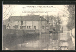 AK Sens, Inondation De Janvier 1910, Boulevard Du Centenaire, La Remise Rondeau, Hochwasser - Inondations