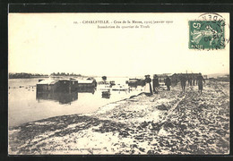 AK Charleville, Crue De La Meuse Janvier 1910, Quartier De Tivoli, Hochwasser - Inondations