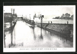 AK Choisy-le-Roy, Inondation De Janvier 1910, Entrée De La Gare, Hochwasser - Inondations