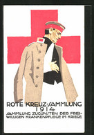 Künstler-AK Ludwig Hohlwein, Ganzsache Bayern: PP38C7 /01 Verwundeter Soldat, Rote Kreuz Sammlung 1914 - Hohlwein, Ludwig
