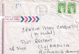 A9397 - LETTER FROM RAMONVILLE ST.AGNE 1981 REPUBLIK FRANCAISE USED STAMPS ON COVER AIR MAIL SENT TO CLUJ NAPOCA ROMANIA - Covers & Documents