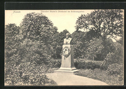 AK Husum, Denkmal Von Theodor Storm Im Schlossgarten, Poststempel Nikolaewsk / Amur - Russland - Husum