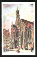 Künstler-AK Heinrich Kley: Nürnberg, Litfasssäule Neben Der Frauenkirche - Kley