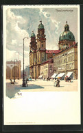 Künstler-AK Heinrich Kley: München, Theatinerkirche Mit Vorplatz - Kley