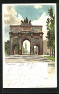 Künstler-AK Heinrich Kley: München, Ansicht Des Siegestor - Kley