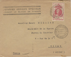 OCT. 41 - Env. De DJIBOUTI Affr. 1 F " SERVICES AERIENS SPECIAUX / Pendant Le Blocus De DJIBOUTI "  Arrivée Au Dos - Storia Postale