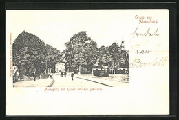 AK Ahrensburg, Marktplatz Mit Kaiser Wilhelm Denkmal - Ahrensburg