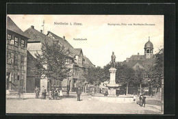 AK Northeim I. Hann., Marktplatz Mit Reichsbank Und Otto Von Northeim-Brunnen - Northeim