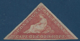 Cap De Bonne Esperance N°3* Neuf One Penny "rose Rouge" TTB Signés Roumet & Calves - Cabo De Buena Esperanza (1853-1904)