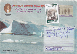 A9524- ANTARCTIC EXPEDITION " BELGICA " 1897-1899 EMIL RACOVITA, SENT TO TURDA 2000 ROMANIA COVER STATIONERY USED STAMP - Antarctic Expeditions