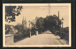 AK Mühlhausen /Thür., Strasse Am Hohen Graben Mit Ausblick Auf Die Kirche - Mühlhausen