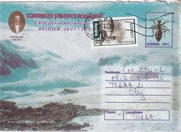 A9540- ROMANIAN SCIENTIFIC CONTRIBUTIONS ANTACTIC EXPEDITION BELGICA,PITESTI ROMANIA 2000 COVER STATIONERY USED STAMP - Polar Explorers & Famous People