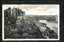 AK Oberwesel, An Der Ruine Mit Blick Auf Die Stadt Am Fluss - Oberwesel